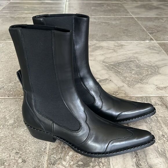 By Far Otis Chelsea Boots, Black Nappa Leather, New, Size 39 - Picture 5 of 14